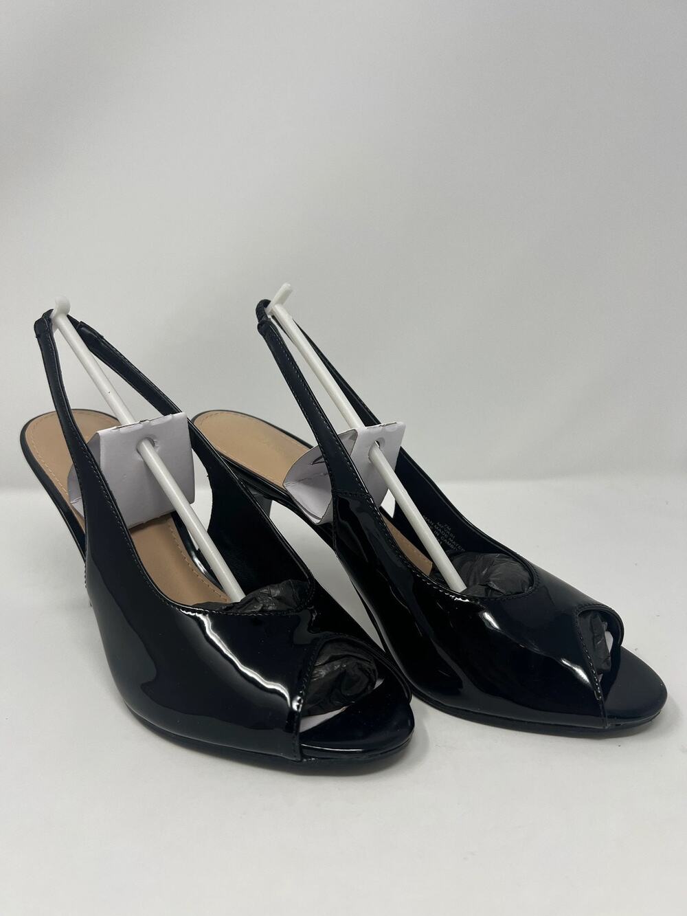 Marc Fisher Women's 7M Vasi Black Peep Toe Slingback Heels